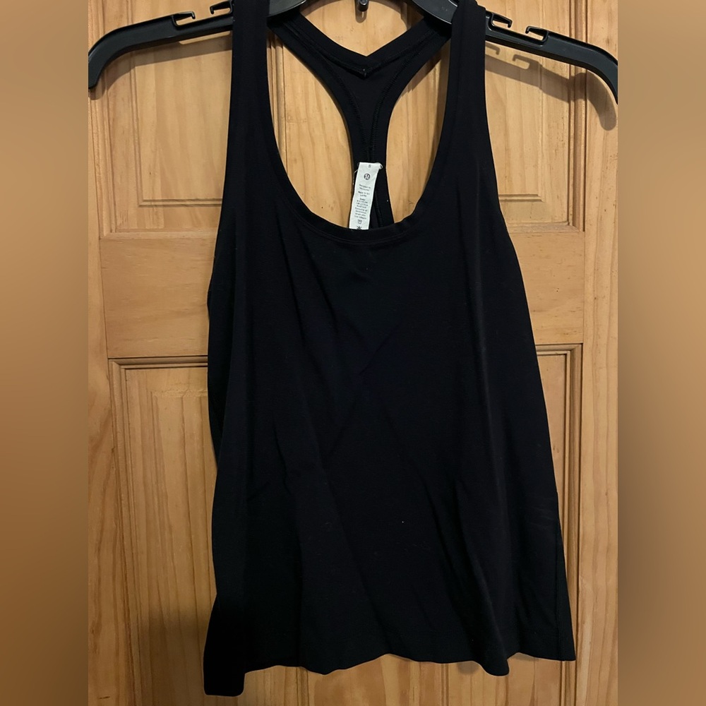 lululemon athletica Black Scoop Neck Racerback Tank